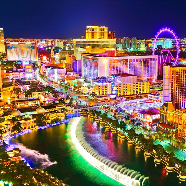 A photo of las vegas at night