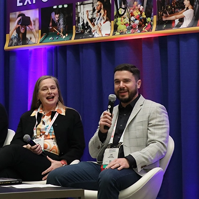 A photo of speakers at Amusement Expo