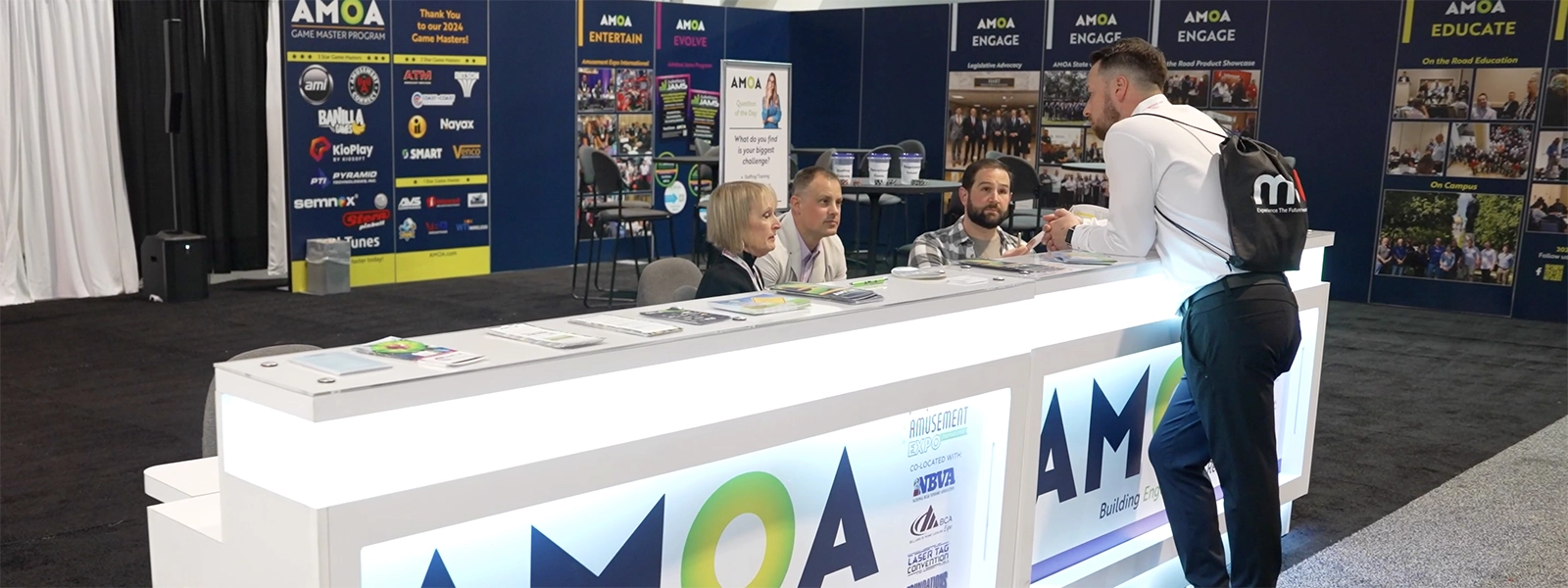 A photo of the AMOA exhibit at Amusement Expo International