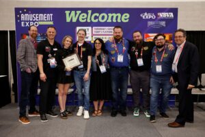 Group of people receiving an award